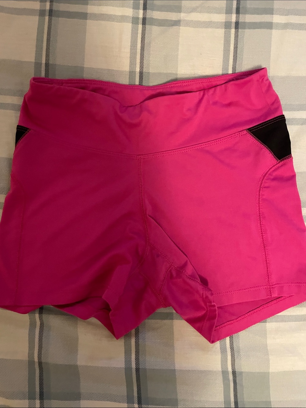 high waist hot pink active shorts